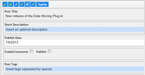 Data Moving Plug-in - Forms & Undo/Redo Stack