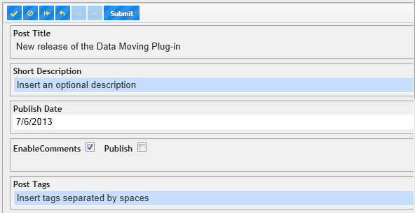 Data Moving Plug-in - Forms & Undo/Redo Stack